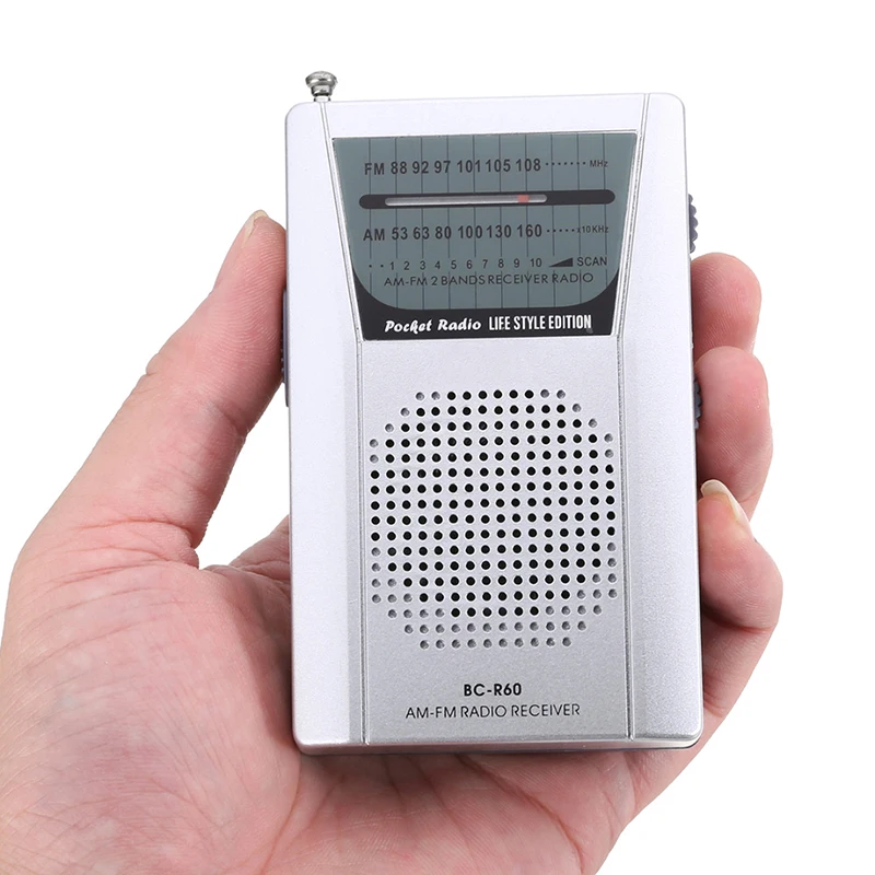 3.5mm Earphone Jack Mini Portable Handheld Radio AM FM Receiver Speaker Telescopic Antenna | Электроника