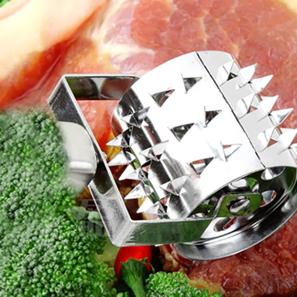Нержавеющая сталь Мясорубка стейк Tenderizers Инструменты для барбекю роликовый дизайн свободная игла для мяса креативный кухонный аксессуар