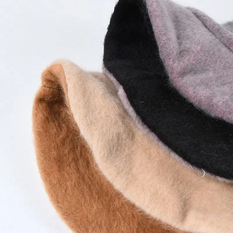 Зимняя плотная теплая Рыбацкая шапка, одноцветная переносная шапка из искусственного бархата
