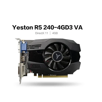 

Yeston R5 240-4G D3 VA Graphic Card DirectX 11 Video Card 4GB/64Bit 1333MHz Low Power Consumption GPU 2 Phase