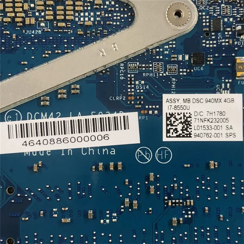 LA-F034P для hp павильон 14-BF Материнская плата ноутбука i7-8550U 940 м X 4 ГБ DDR4 940762-601 940762-001 аккумулятор большой емкости L01533-001 тестирование в целости