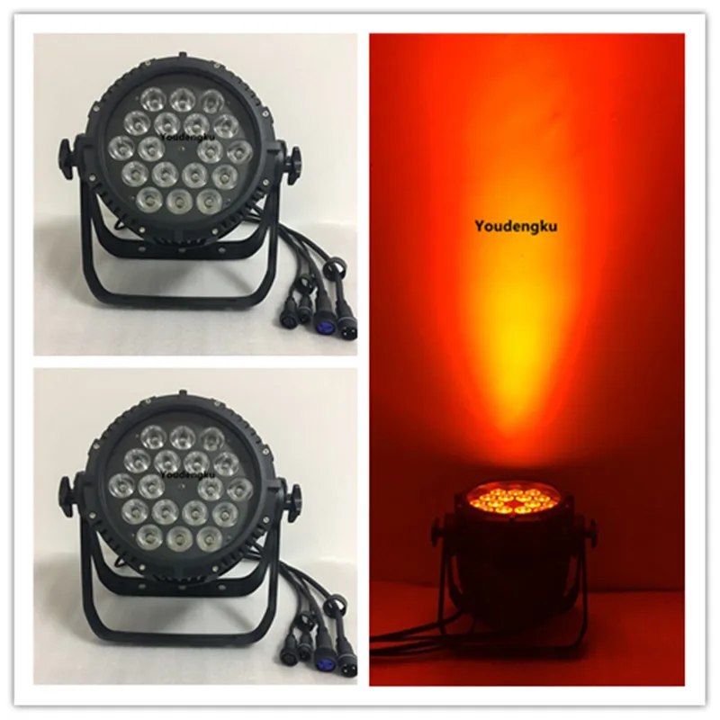 

2 pieces Waterproof bright led par 64 wall lighting 18x15W RGBWA 5 IN 1 ip65 led outdoor par light