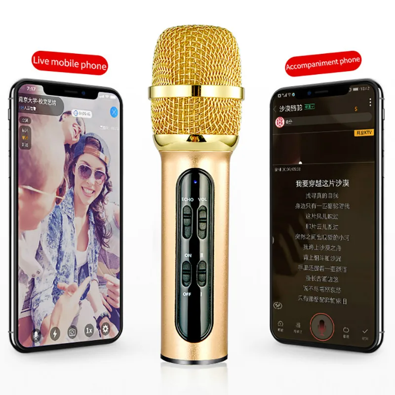 

Portable Microphone Sing Recording Live Microfone Professional Karaoke Condenser for SmartPhone Computer with ECHO Sound Card