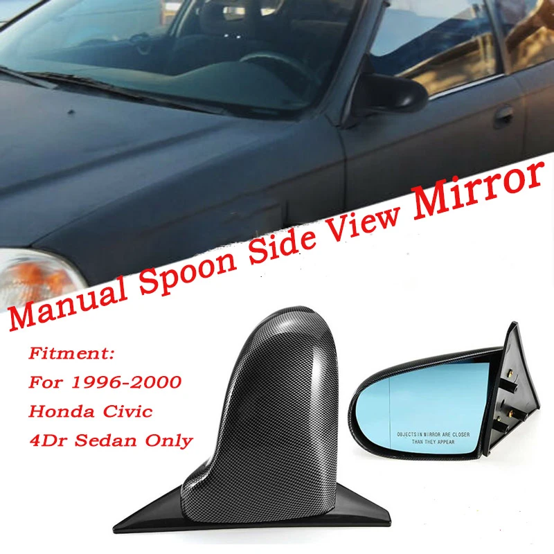 Pair Car Side Mirror Rear View Mirror For Honda For Civic Ek 4dr Sedan