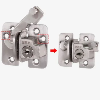 

New Style 201 Stainless steel door locks door latch bolt with key,For sliding door,Surface mounting,Hardware Locks