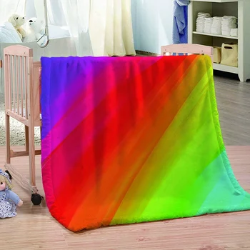 

2020 Rainbow Color Print Flannel Blanket Lightweight Cozy Plush Throws Couch Sofa Bedding Blankets 150 X 200CM