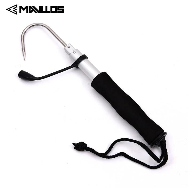 Mavllos Retractable EVA Handle Fishing Spear Sea Telescopic Gaff Hooks Aluminum Alloy Fish Stainless | Спорт и развлечения
