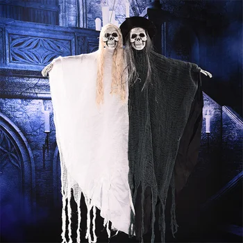

Grim Reaper Horror Props Creepy Skeleton Face Hanging Ghost Halloween Decoration Horror Haunted House Halloween Props Supplies