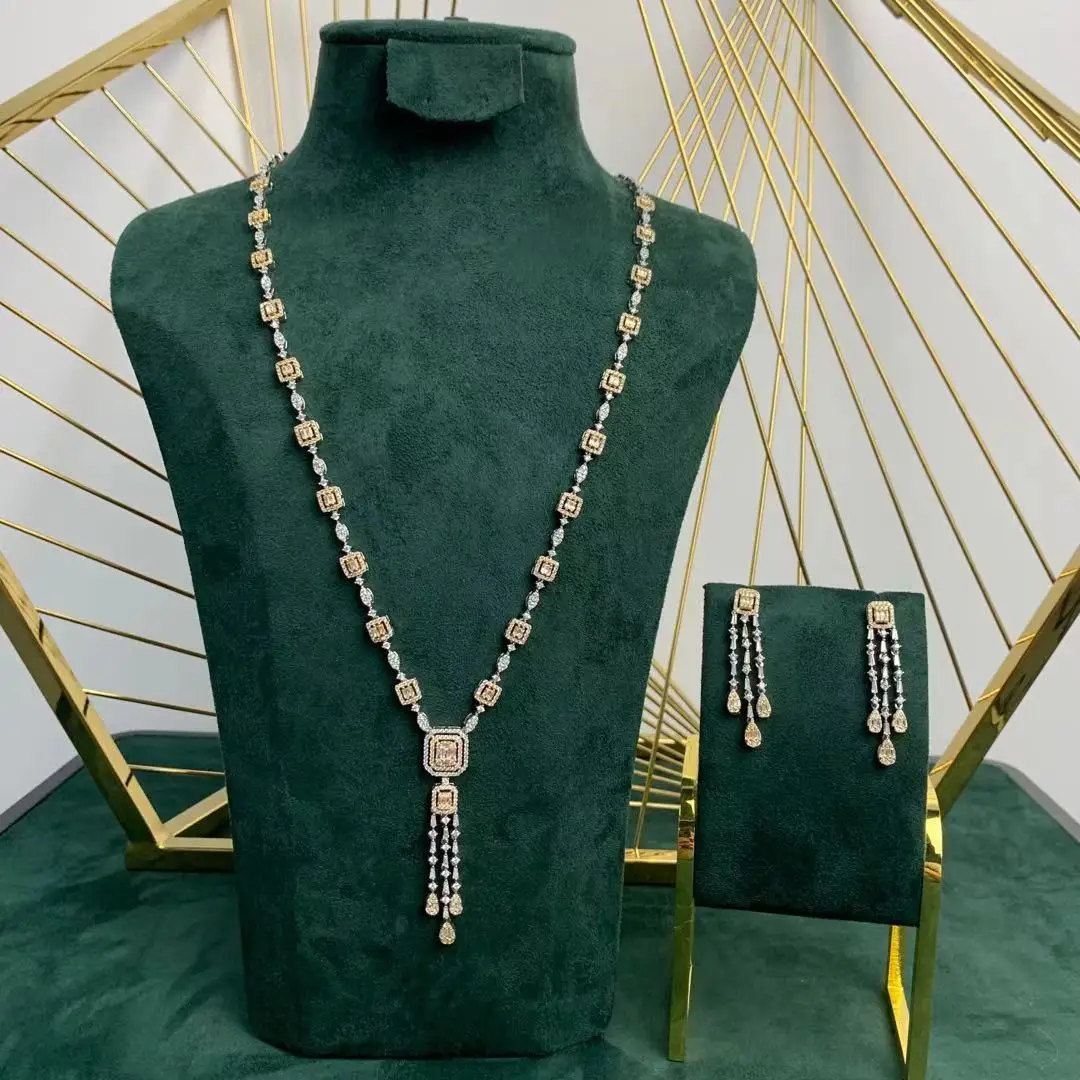 2pcs Bridal Jewelry Sets for Women Wedding Party
