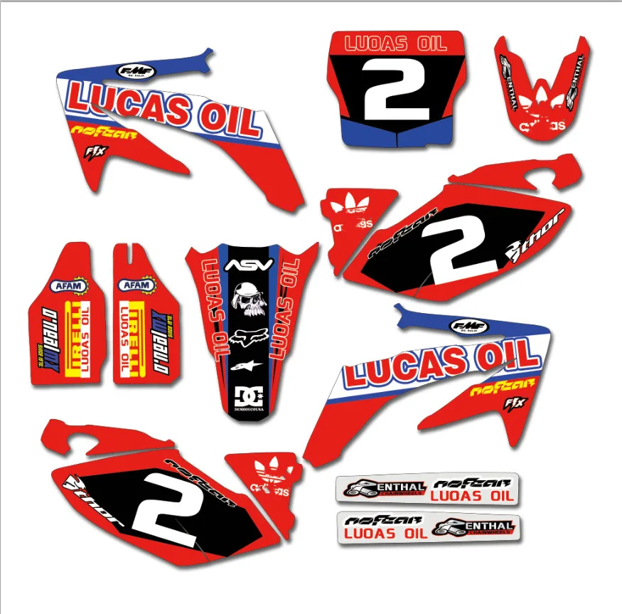 Мотоцикл наклейки Графика Стикеры комплект для Honda CRF250R CRF250 CRF450R CRF450 CRF 250R 250 450R 450 2004-2009
