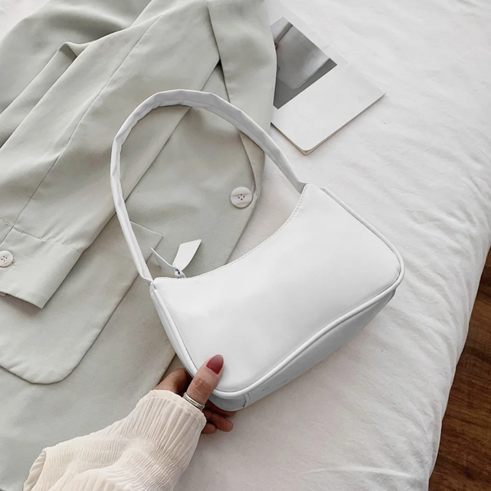 Retro Soft PU Leather Women Shoulder Underarm Bags Casual Solid Color Small Top-Handle Handbags Ladies Fashion Shoulder Bags_voghion.com