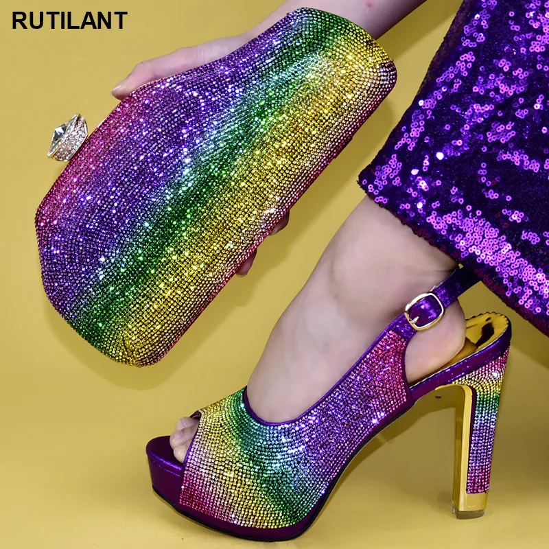 Последний дизайн 2020 Специальное поступление Свадебные туфли фиолетового цвета в