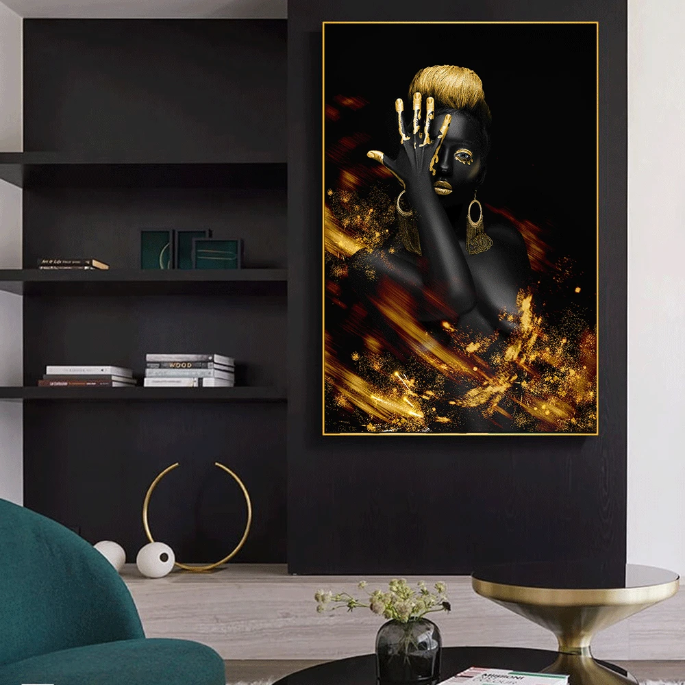 Pintura en lienzo de Arte Moderno, carteles e impresiones de mujer desnuda  negra africana, imágenes artísticas de pared escandinavas para decoración  del hogar de la sala de estar - AliExpress