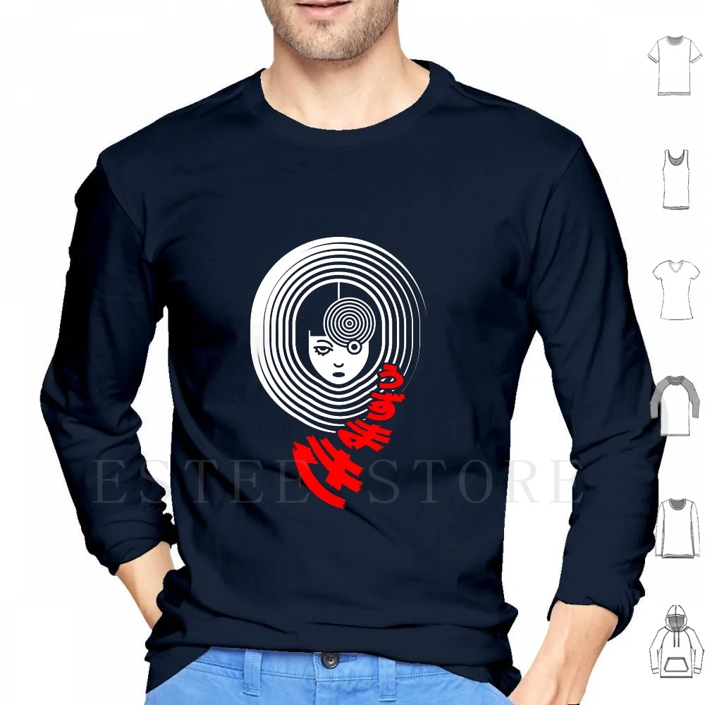 Felpe Con Cappuccio A Spirale Manica Lunga Uzumaki Spiral Junji Ito Manga Horror