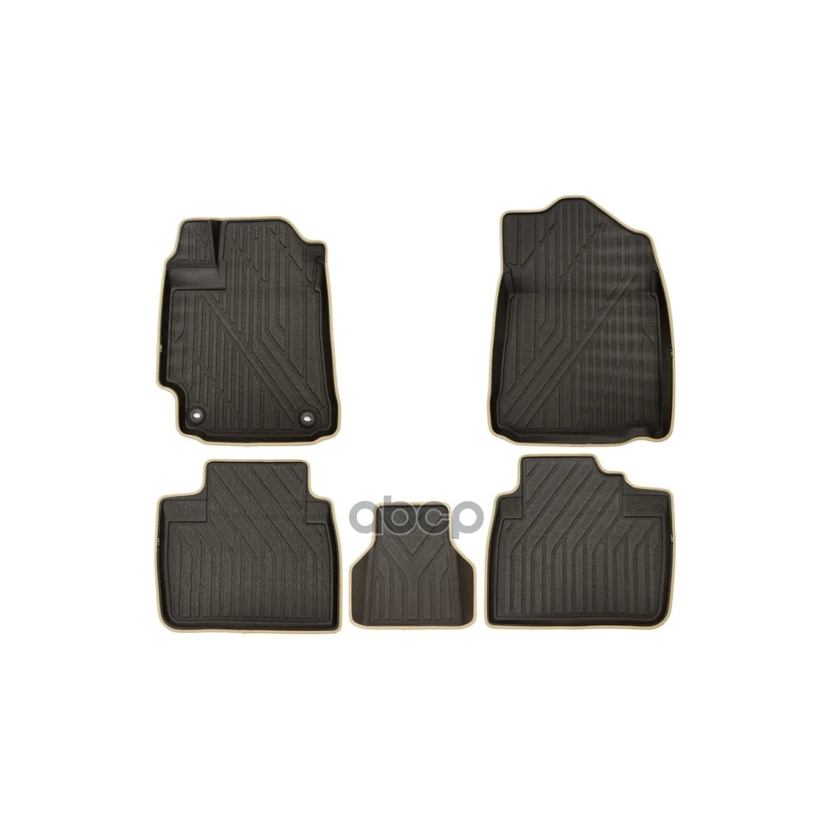 Коврики Kvest 3d В Салон Toyota Camry, 2011-, Xv50, 5 Шт.(Полистар, Черный, Бежевый) KVEST арт. KVESTTYT00003K2