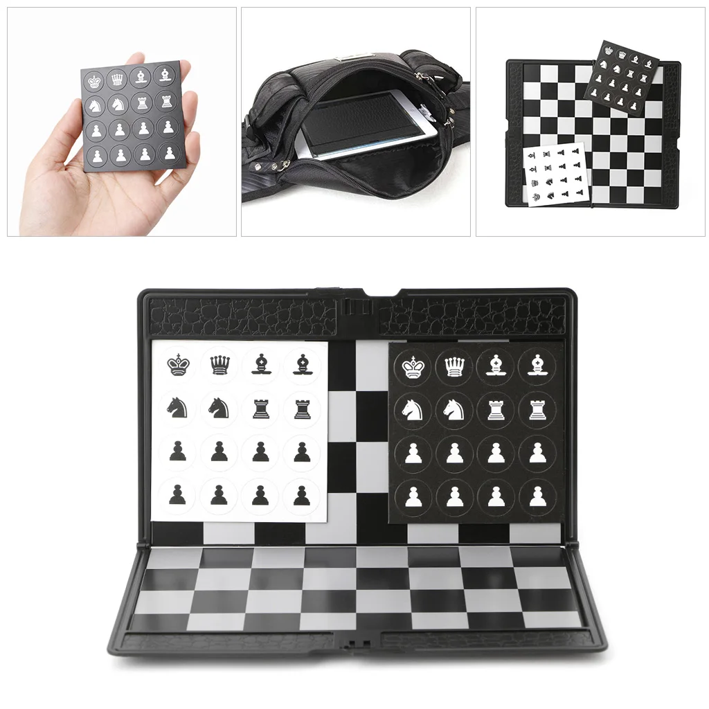 Карманный складной магнитный Международный шахматный набор шашки путешествия самолет