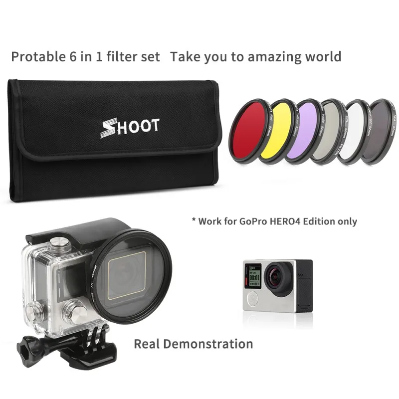 52mm Camera Filter Set Circular CPL UV Lens Diving Snorkeling Photography Accessories With Adapter Ring For Gopro Hero 3 Plus/4