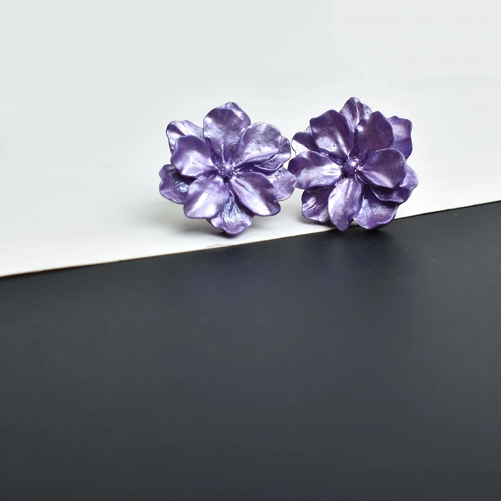 Ear Clip Earrings Bing Tu White Flower Earrings Without Piercing Big Clip Earring No Ear Hole Floral Jewelry Simple Cute Earcuffs For Women ear clip earrings clip earrings ear clip