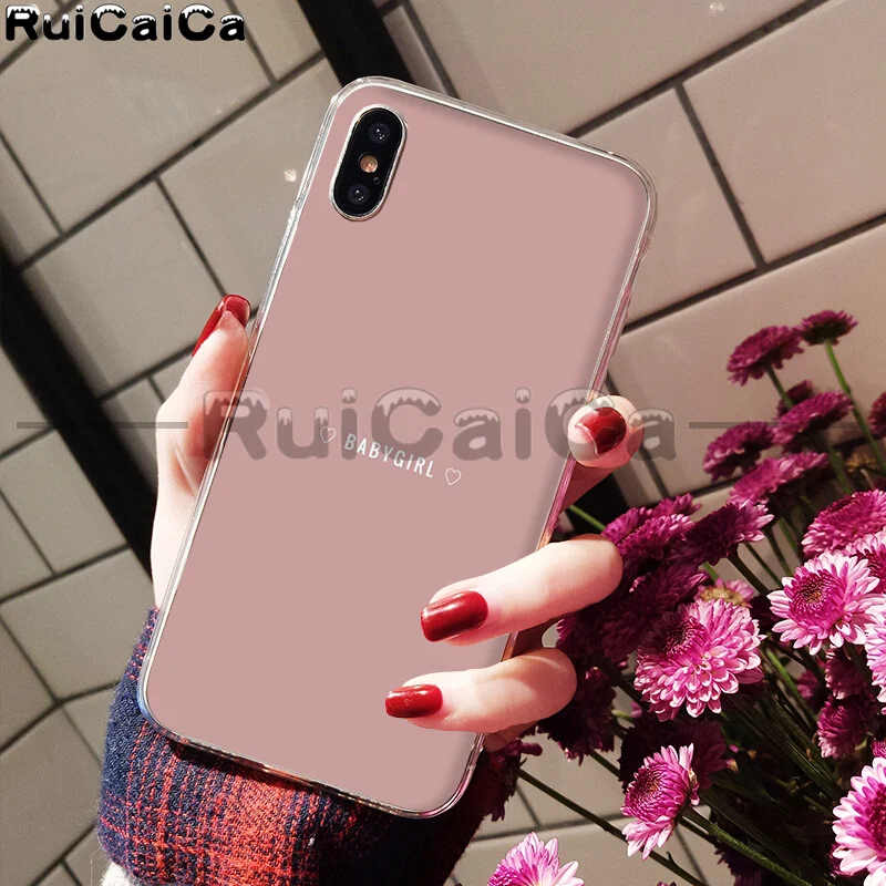 A13 RuiCaiCa Babe babygirl honey line Text art Smart Cover мягкий чехол для телефона Apple iPhone 8 7 6S Plus X XS MAX 5 5S SE XR - Цвет: A13