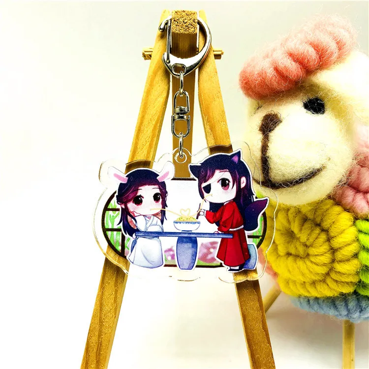 Мультяшный Tian Guan Ci Fu Xie Lian Hua Cheng акриловый милый брелок для ключей, брелок для ключей, женские детские брелоки Llavero, брелок для девочек из цинкового сплава - Цвет: 14