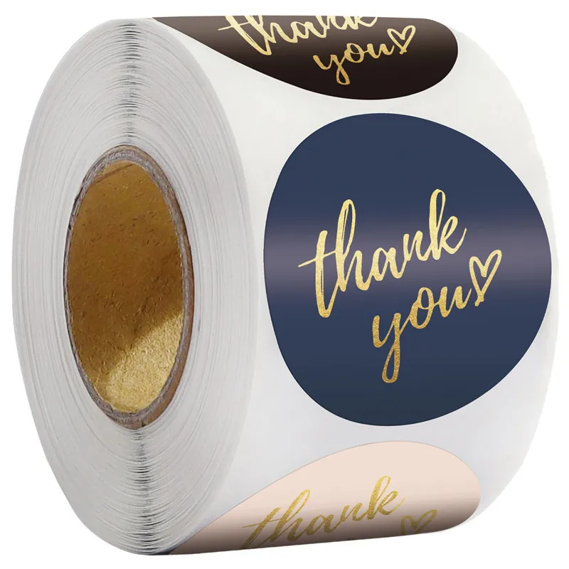500pcs Round Labels Thank You Kraft Paper Packaging Sticker for Candy Dragee Gift Box Packing Bag Wedding Flower Thanks Stickers | Дом и сад