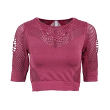 Прямая поставка, сетчатый кроп-топ для йоги с коротким рукавом и круглым вырезом, тонкая футболка для спортзала, Фитнес-топ для бега, бокса, тенниса с изображением Волейбольного мяча, футболка