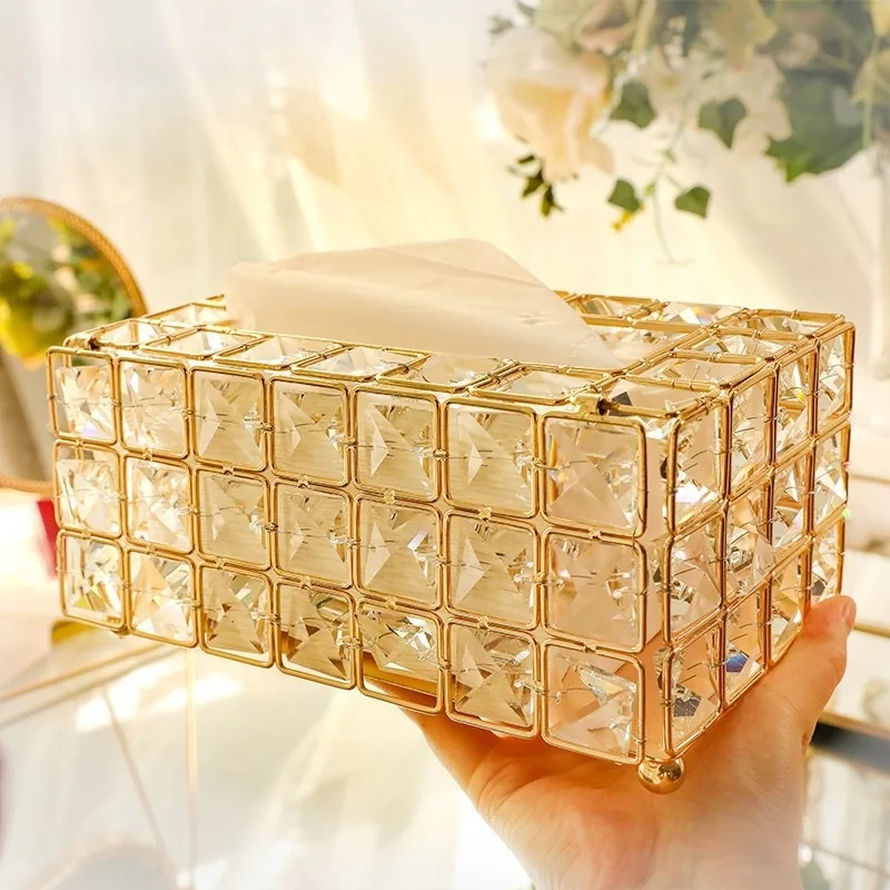 Crystal Facial Tissue Box Holder Clear Acrylic Storage Organizer For