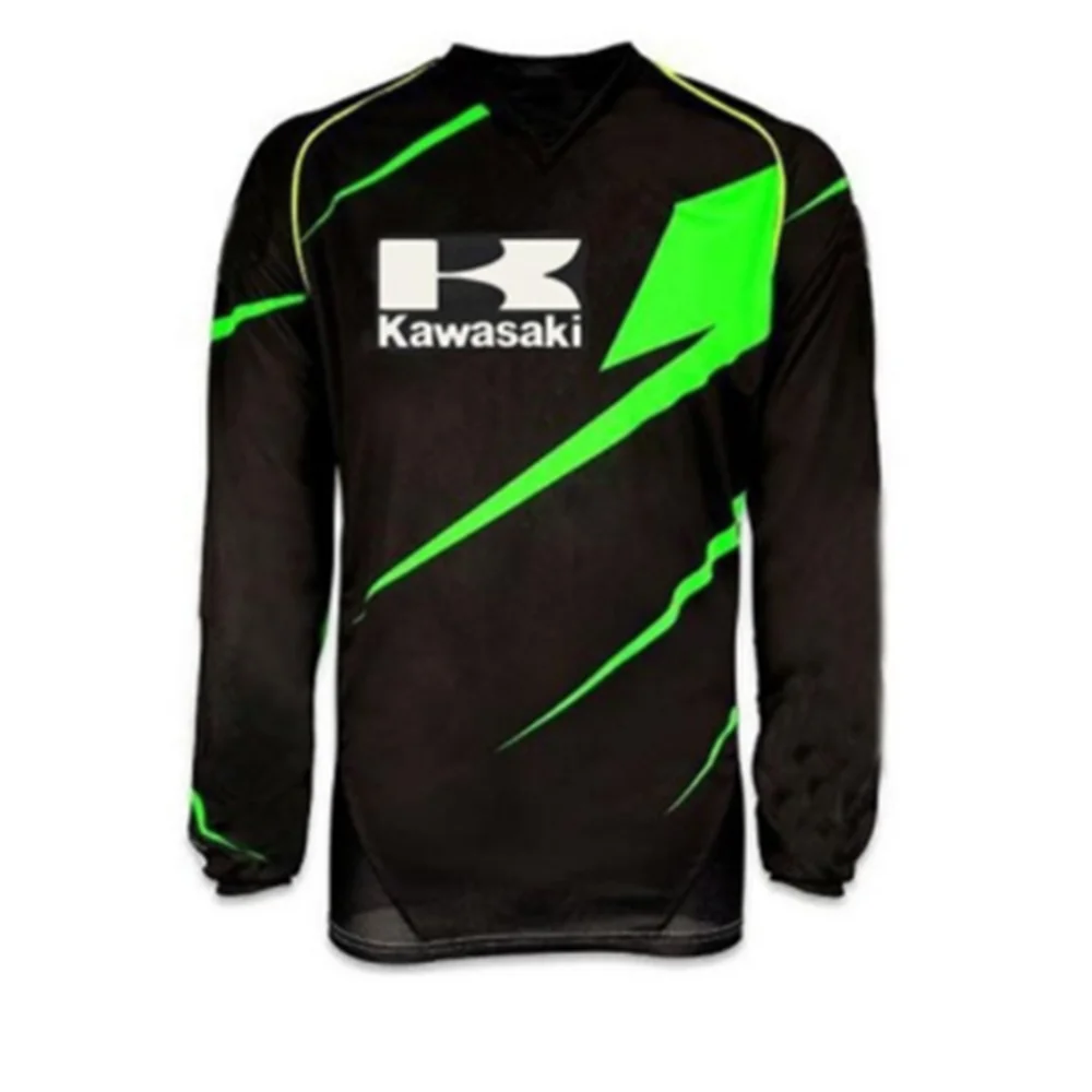 Новинка, Майки для гоночной команды, для горного велосипеда Kawasaki Moto Fans, DH MX, футболки, топы, быстросохнущие, ледяные, на ощупь - Цвет: 3