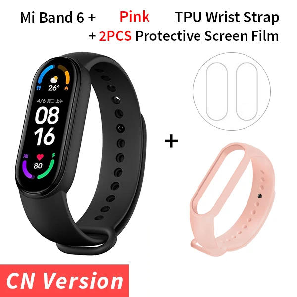 Multi-language Xiaomi Mi Band 6 Smart Bracelet 1.56"AMOLED Screen miBand 6 Heart Rate Fitness Traker Bluetooth 5ATM Waterproof 