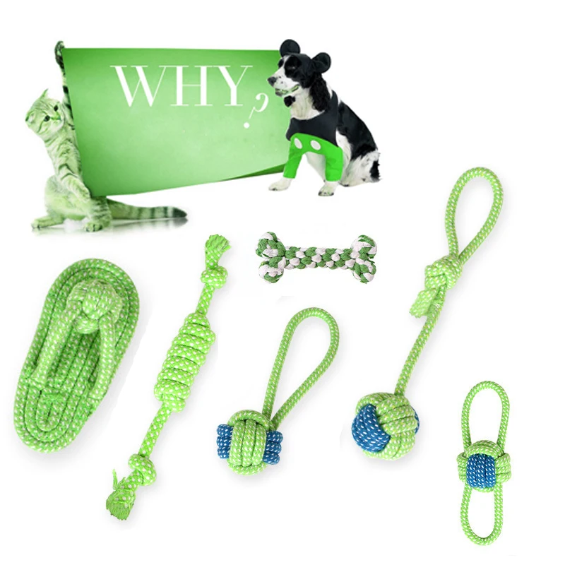 

Pet dog cotton rope toy training play toys clean teeth bite toy dog bite rope