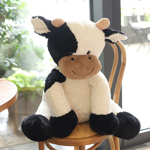 2021 New Sitting Smiling Cow Doll 25cm/35cm/50cm/70cm Year Of The Ox Pp Cotton Soft Plush Toy Birthday Christmas Gift