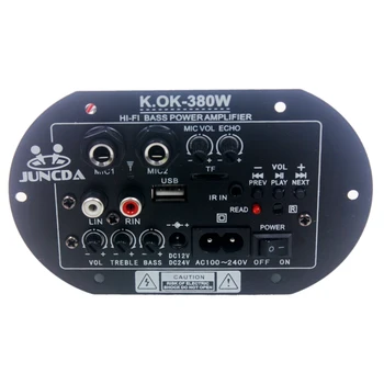 

KOK-380 AC 220V 12v 24v Digital Bluetooth Subwoofer Audio Amplifier Board Microphone Karaoke Amplifiers Car Home amplificador