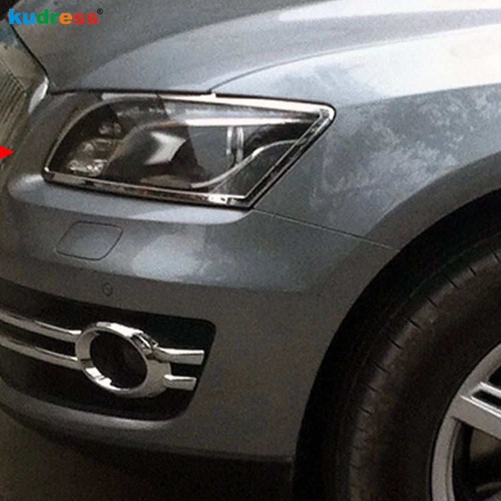Atuo аксессуары для AUDI Q5 2010 2011 2012 ABS хромированный автомобильный Стайлинг внешний передний головной светильник, декоративная накладка, 2 шт