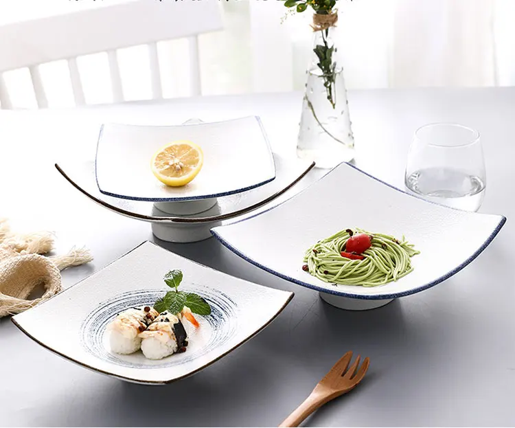 Белый японский простой стиль керамический компот тарелка для суши фарфоровая посуда для фруктов посуда для отеля домашнее Блюдо Столовая Посуда