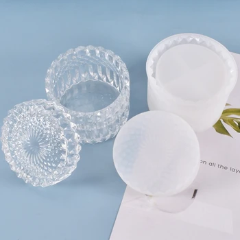 

1 Set Round Storage Box Casting Silicone Mould DIY Crafts Container Case Jewelry Decorations Crystal Epoxy Resin Mold