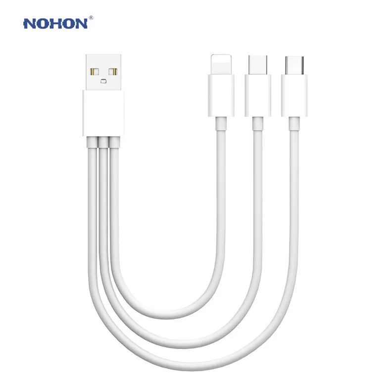 NOHON 3 в 1 USB кабель type C Micro USB кабель для быстрой зарядки телефона для iPhone X XS MAX XR для iPhone 7 8 6 мульти Соединительный шнур