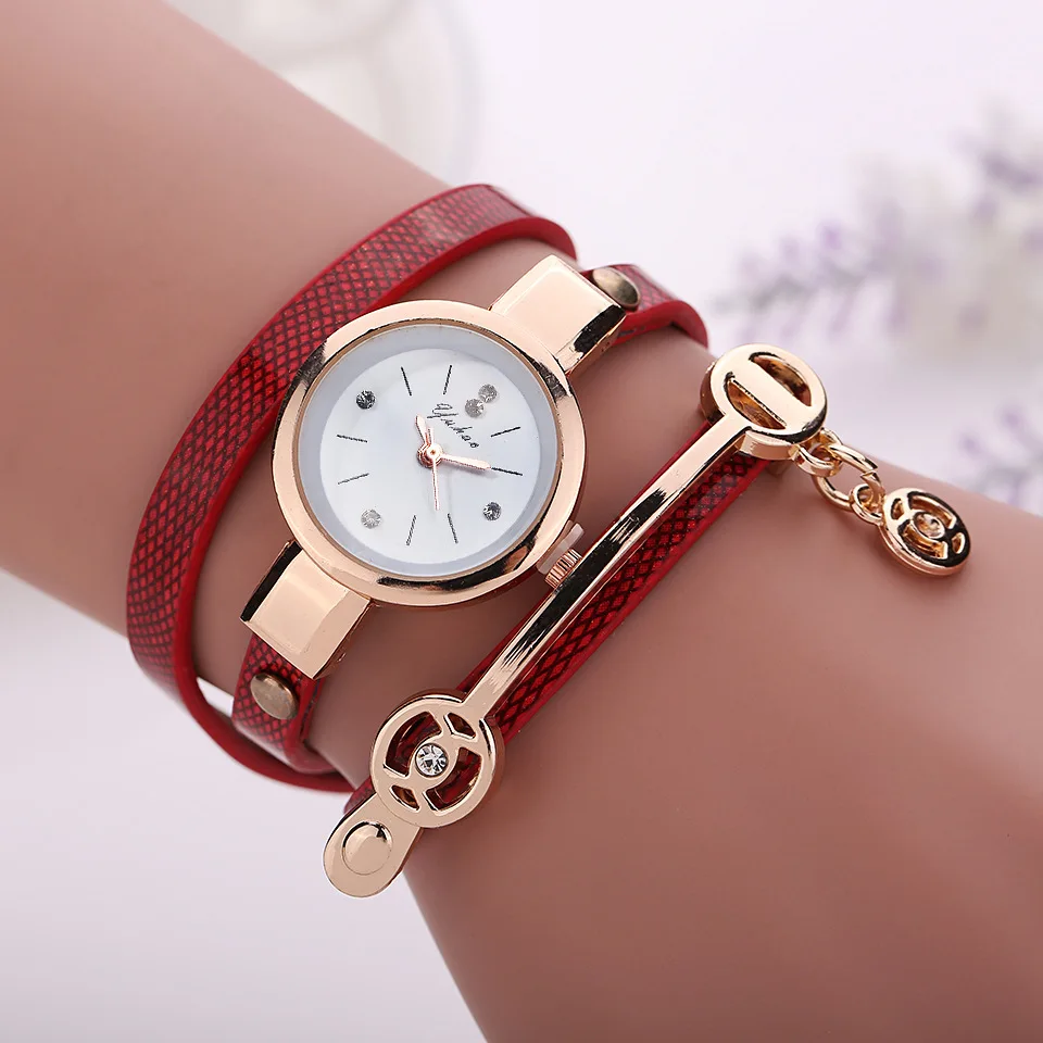 Женские часы, модные женские часы с металлическим ремешком, женские часы, цветные часы - Цвет: D