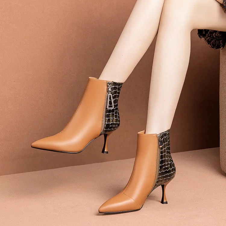 Женские ботильоны из коровьей кожи MLJUESE зимние короткие плюшевые ботинки на
