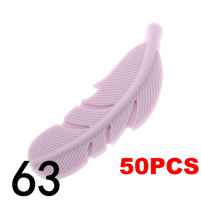 63 Lilac Purple QHBC перьевые перламутровые Силиконовые 50 шт. Детские Прорезыватели из бисера Младенческая Жевательная Для Прорезывания Зубов Ожерелье Подвеска Сделай Сам соска Успокаивающая игрушка-цепочка - Цвет: 63 Lilac Purple