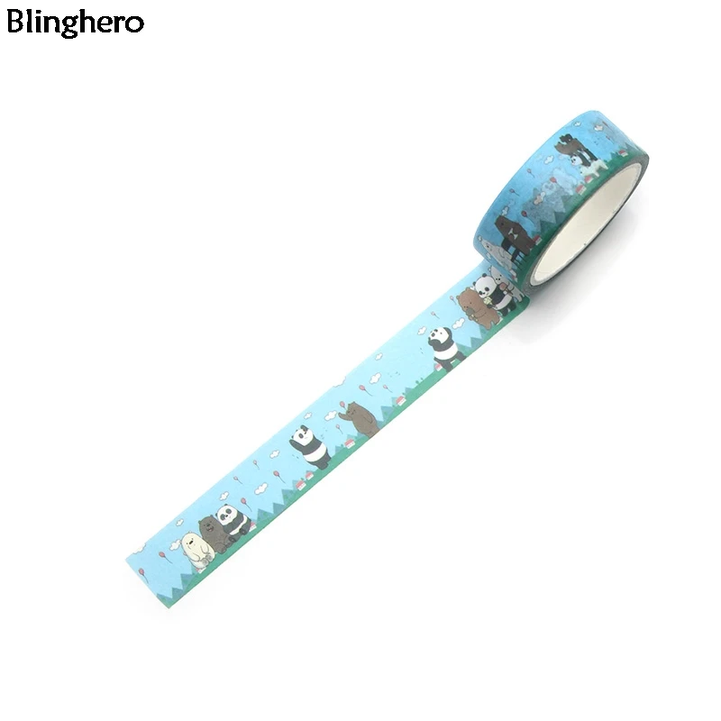 Blinghero Мы Голый медведь 15 мм X 5 м мультфильм васи клейкая лента клейкие ленты забавные Переводные картинки с животными декоративные ленты BH0047