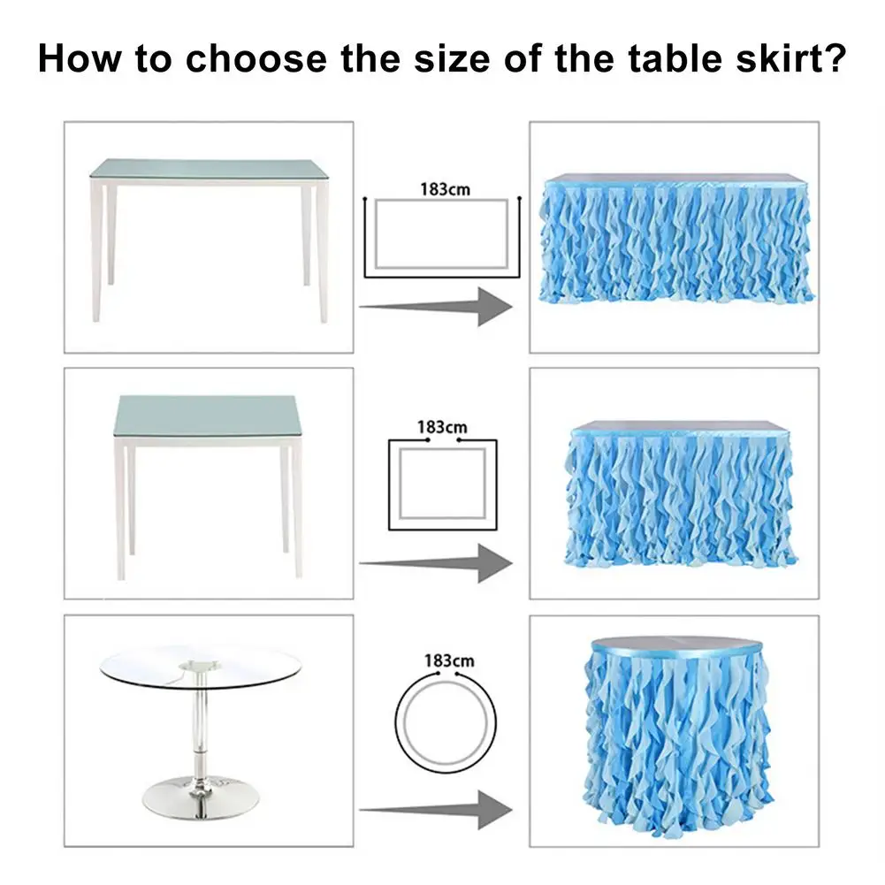 6FT Wedding Party Tutu Tulle Table Skirt Cover Tableware Cloth Baby Shower Party Home Decor Table Skirting Birthday