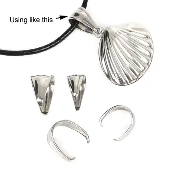 

Multiple Size Stainless Steel Hook Metal Pendant Clasp Pinch Clips Bail Pendants for DIY Necklace Jewelry Findings Accessories