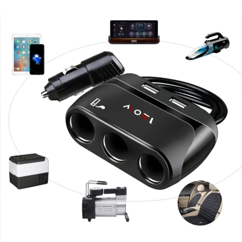  Auto Zigarette Leichter Splitter Adapter Dual USB Ladegerät für Handy Tablet GPS