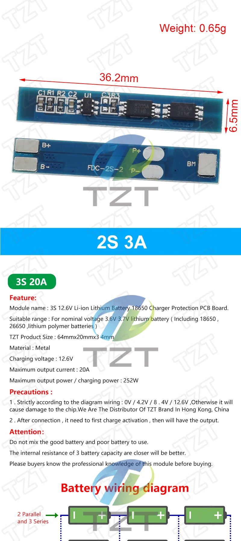 1/2/5PCS 1S 2S 3S 4S 3A 20A 30A Li-Ion Lithium-Batterie 18650 Ladegerät PCB BMS Schutz Bord Für Bohrer Motor Lipo Zelle Modul – Detail 6