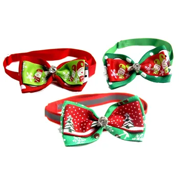 

60 PCS Lovely Cat Dog Collar Bow Tie Christmas Adjustable Neck Strap Dog Grooming Accessories Xmas Pets Products Cat Supplies