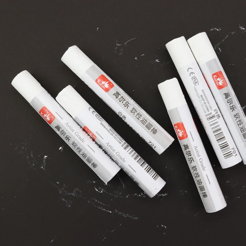 DELGREEN Kuelox Heavy Color Oil Painting Pastel White Colors 6 Pcs 1/2/3/4 Box Paint Graffiti Crayon Artist Students Supplies