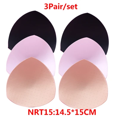 3pair Color 15 3 пары губчатых подушечек для бюстгальтера для купального костюма, подушечки для бюстгальтера, увеличивающие грудь, съемные подушечки для бюстгальтера, чашечки, аксессуары - Цвет: 3pair Color 15