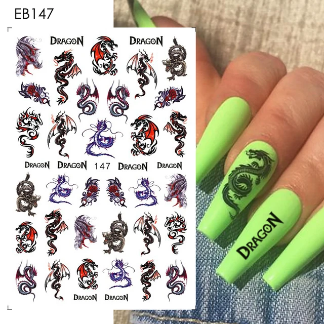 6 Sheets GUCCI Snake Nail Stickers