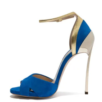 

YECHNE Women Plus Size 33 43 Sexy Wedding Sandals Blue Open Teen Hooks Sandals Fashion Hook Height Gladiator Bride Shoes