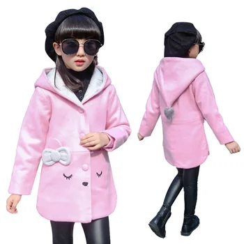 

Children's clothing winter new medium and large children girls Korean fashion small ear woolen coat